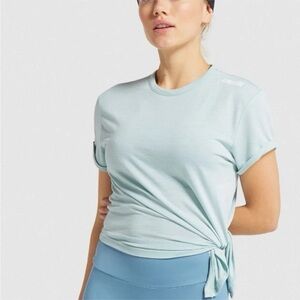 Gymshark Mint Green Side Tie Workout Top – Size Medium